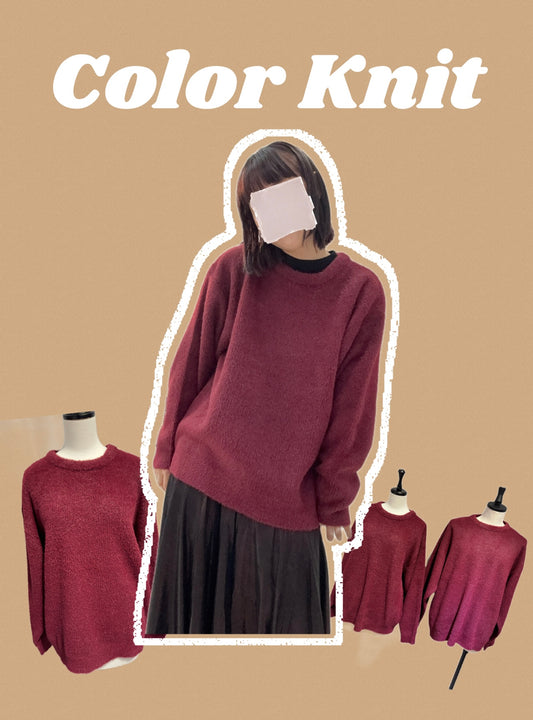 フェザーカラーニット